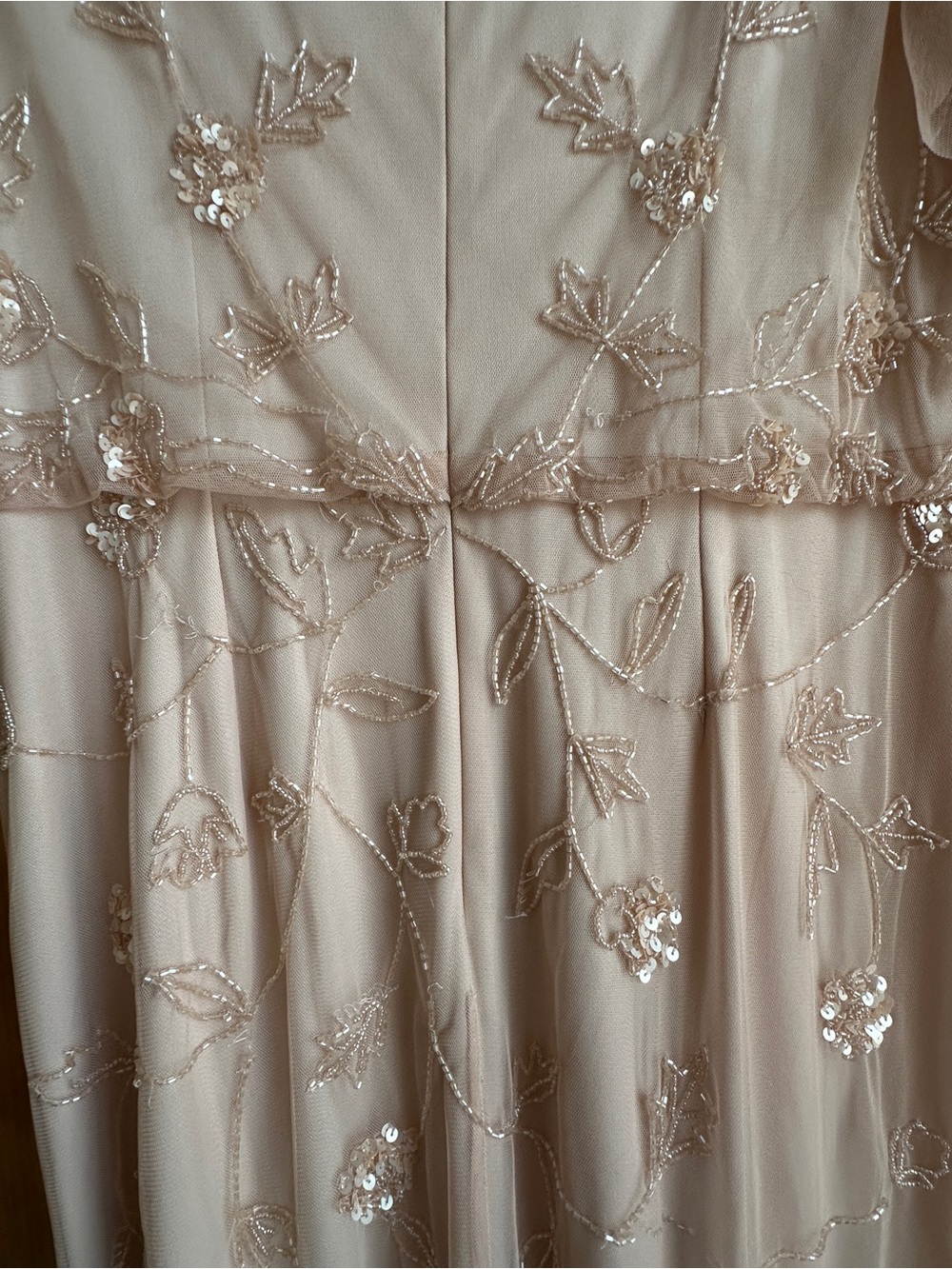 Adrianna Papell Blush Floral Beaded Gown- 14W - Picture 10 of 16